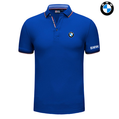 2022 Polo BMW Homme Coton avec Liseré Tricolore au Col et Aux Manches